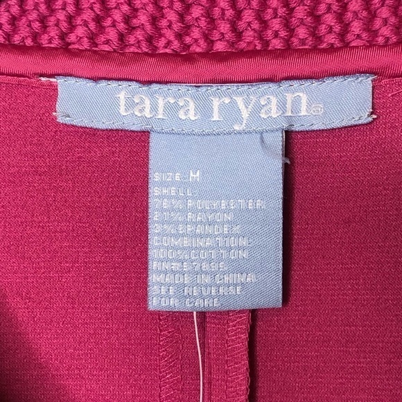 Tara Ryan Mauvelous Cropped Jacket Mauve Pink Knit Button Front Medium NEW - Picture 2 of 9